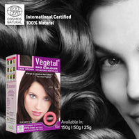 Vegetal Bio Hair Colour Dark Brown|50g (Pack of 2)| Achieve Natural, Ammonia-Free Hair Color|PPD-Free, 100% Herbal Certified Organic for Men & Women|UV Protection and Luster Maintenance|Complete Kit