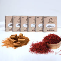 Home Soaps Sandalwood & Saffron Magic Soaps For Bath (100 Gms) | Paraben Free | Chandan & Kesar Bath Soap | Handmade Soaps For Glowing | Skin Brightening Soap For Men & Women (Pack Of 6)