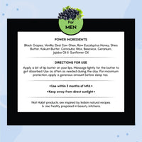 Nat Habit Black Grape Lip Balm For Men,For Lip Lightening,Lip Mask For Dry Lips|Natural,Ayurvedic Lip Care|Fresh Kitchenmade,Desi Ghee,Raw Honey,Shea,Black Grape,Vitamin E|Express Dry Lips Repair,10G