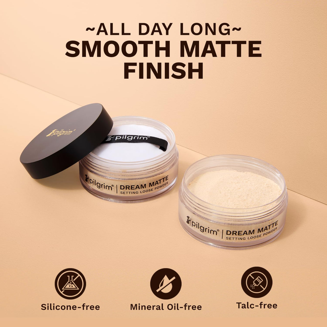 Pilgrim Translucent Setting Loose Powder Sets Makeup All Day Long Instant Oil Control Non-cakey & Flawless Finish 8g (Banana, 8gm)