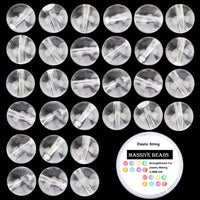 100Pcs Natural Crystal Beads Stone Gemstone Round Loose Energy Healing Beads with Free Crystal Stretch Cord for Jewelry Making (Clear Crystal, 8MM) Clear Crystal
