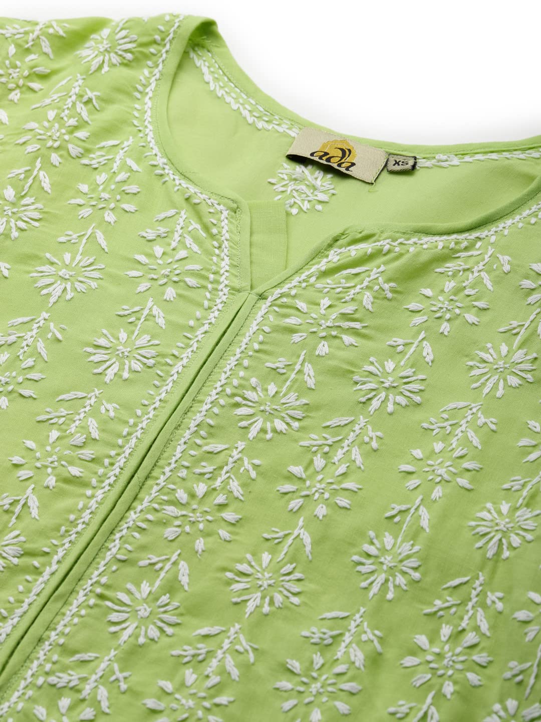 Ada Hand Embroidered Lucknowi Chikankari Ethnic Wear Cotton Kurta Kurti Tunic for Women
