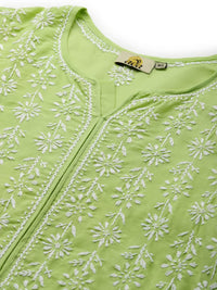 Ada Hand Embroidered Lucknowi Chikankari Ethnic Wear Cotton Kurta Kurti Tunic for Women