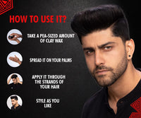 UrbanGabru Rebel Hair Styling Clay Wax for Men | Strong Hold | Matte Finish | 100 Times Re-Styleable with Keratin (Safe & Natural) - 85 gm | Adds Texture