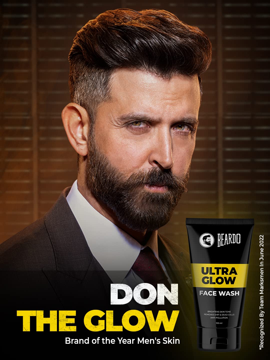 Beardo Ultraglow Face Wash for Men, (100ml x 2) | Aloe Vera Facewash that Enhances & Balances Skin Tone | Glowing & Radiant Cleanser for face with Menthol & White Lily