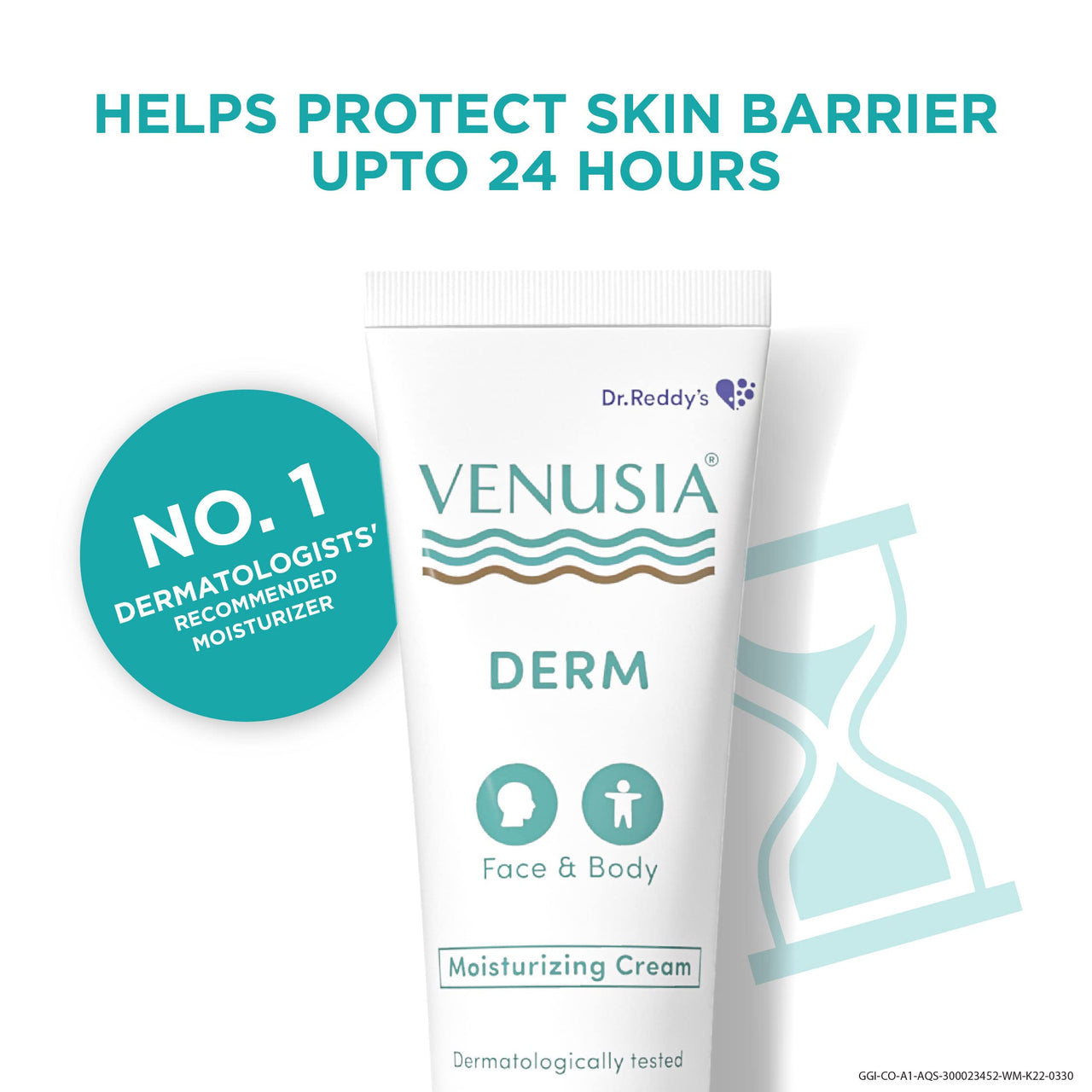 VENUSIA Dr Reddy's Derm Moisturizing Lotion For Face And Body,Repairs And Nourishes Dry Skin,Relieves Minor Itching And Irritation,Moisturization And Hydration That Lasts Up To 10 Hours,Pack of 1