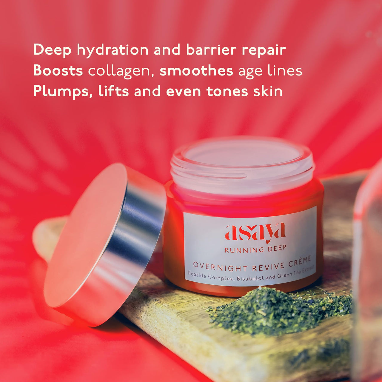 Asaya Night Peptide Moisturizer | Korean Night Cream with Collagen-Boosting Peptides & Bisabolol | Hydrating & Brightening | Firms Skin & Repairs Barrier | Anti-Aging Night Repair Cream | Green Tea Extract for Purified Glow | Lightweight & Non-Greasy | Fo