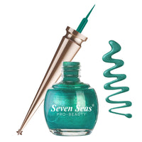 Seven Seas Liquid Color Eyeliner - 5ml | Waterproof | Smudgeproof | Long Lasting | Eyeliner for Women (Green, 5ml)