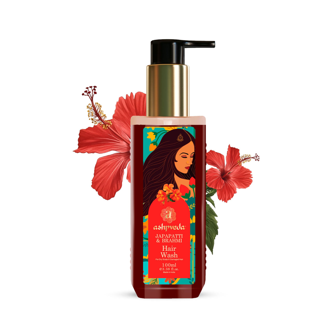 Ashpveda Japapatti & Brahmi Hair Wash for Dry Scalp & Damaged Hair Repair (100 ml)