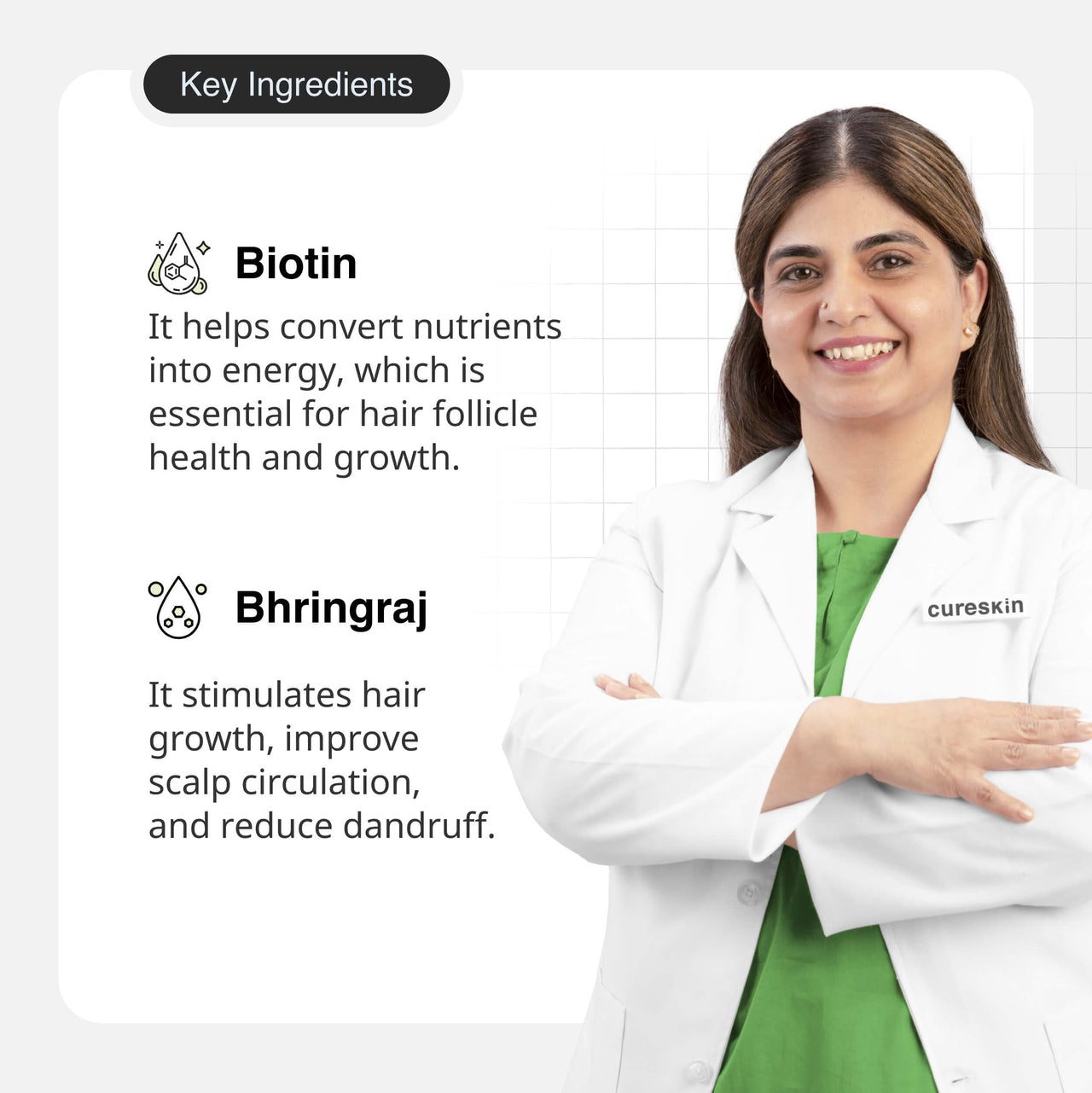 Cureskin Follicular Hair Oil | Nourishes & Strengthens with Biotin, Bhringraj and Coconut Hair Oil (100 ml)