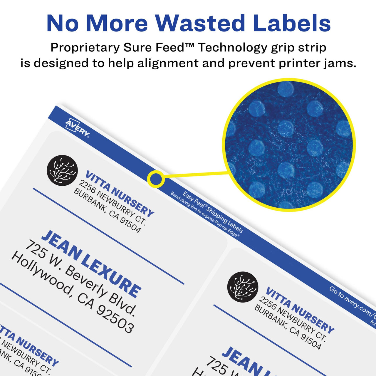 Avery Printable Shipping Labels with Sure Feed, 2" x 4", Matte Clear, 100 Blank Mailing Labels (15663) 2" x 4"