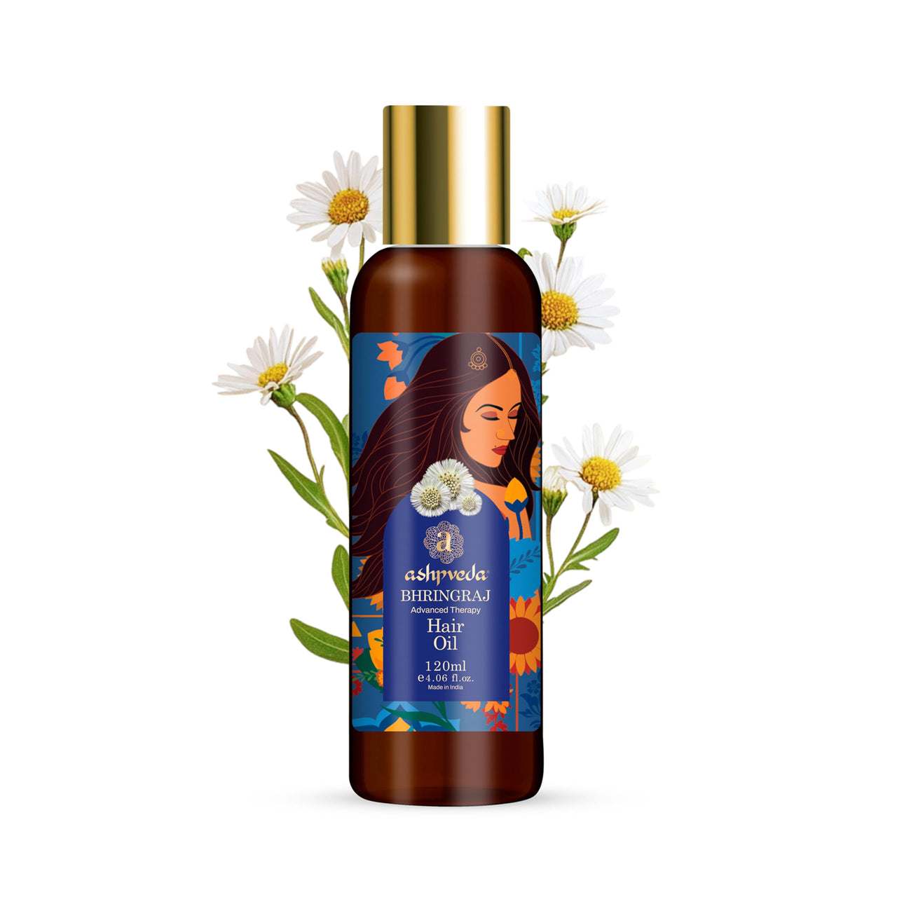 Ashpveda Blissful Bhringraj Head Massage Hair Oil | Essential Ayurvedic Herb Enriched Hair Oils for Headache Relaxation & Stress | Natural Hair Growth & Shine (120 ml)