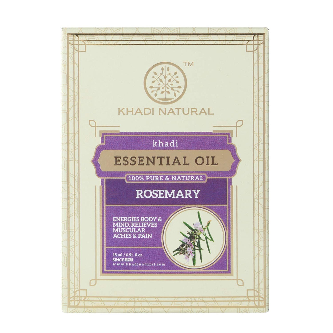 Khadi Natural Ayurvedic Rosemary Essential Oil, 15mlFor for Skin, Hair growth, Ayurvedic Rosewater Handmade Soap Hyderated & Nourishes Skin (Pack of 5) (5x125 g) (625 g)