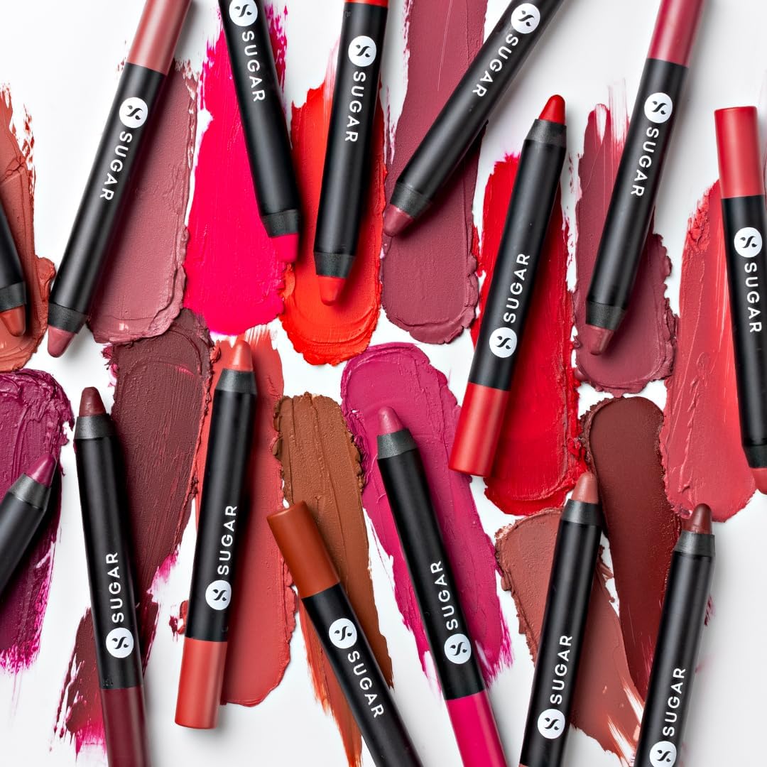 SUGAR Cosmetics Matte as Hell Lip Crayon | Lasts upto 8hrs | Water Resistent Lipstick for Women | 2.5gm - 12 Baby Houseman