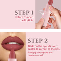 Glamveda Creamy Matte Long Lasting Lipstick with Ceramides & Peptides, Lightweight, 12 Hour Wear, Smudgeproof & Transferproof- Desire 301