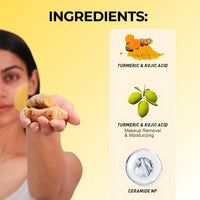 Yapidra Turmeric & Kojic Acid Cleansing Pads | With 15% Vitamin C, 5% Niacinamide & Hyaluronic Acid | Gently Exfoliates & Brightens | Helps Reduce Tan, Dark Spots & Pigmentation | Non-Irritating & Non-Sticky | 100% Natural Formula | For All Skin Types | D