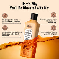Ghar Soaps Magic De-Tan body wash for tan removal | Exfoliating Body Wash with Saffron, Lactic Acid & Niacinamide | Detan body wash | Removes Tan & Helps in Skin Lightening | Paraben & SLS Free