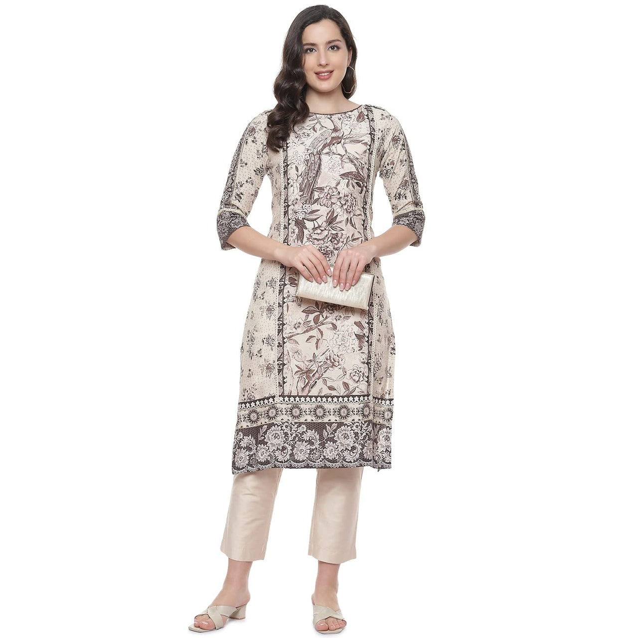 BIBA Women's  Rayon Regular Kurta