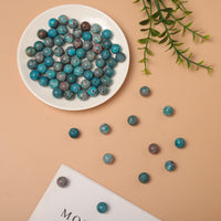 35pcs 10mm Natural Stone Beads American Turquoise Beads Energy Crystal Healing Power Gemstone for Jewelry Making, DIY Bracelet Necklace