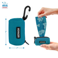 Best Pet Supplies 2-Pack Dog Poop Bag Holder Leash Attachment, Color, Reusable Mesh Dispenser Pouch for Travel, Walking, Park, and Outdoor Use, Soft and Durable with Clip-On - Mesh Turquoise Mesh Dispensers (Turquoise) 1 Count (Pack of 2)