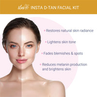 Iba Insta D-Tan Facial Kit (6 Steps Single Use) | For Tan Removal and Glow | 6 Steps Single Use Kit | Salone Like Results | Halal Certified & Vegan Makeup