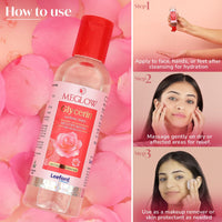 Meglow by Leeford | Glycerin with Rose Water | Rose Water for Face | Gulaab Jal for men & women | Cleanses, Hydrates & Moisturises Skin | Balances & Restores Skin's pH Levels - 100mL (Pack of 2)