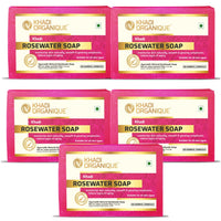 Khadi Organique Natural Herbal Rosewater Soap Pack of 5