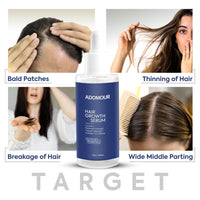 Adomour Hair Growth Serum with Rosemary, Redensyl, Procapil, Strengthens Hair Roots & Improves Hair Density | Hair regrowth & Hair fall control serum for Men & Women | Natural DHT Blocker | 50ml
