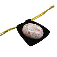 Sunstone Palm Stone - Hot Massage Worry Stone for Natural Body Chakra Balancing, Reiki Healing and Crystal Grid Sunstone