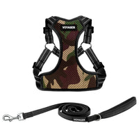 Best Pet Supplies Voyager Adjustable Dog Harness Leash Set with Reflective Stripes for Walking Heavy-Duty Full Body No Pull Vest with Leash D-Ring, Breathable All-Weather - Army/Black Trim, L Harness Leash Set (Army Base) L (Chest: 20 - 25