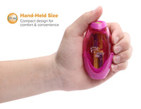 Bostitch Office Twist-N-Sharp Manual Pencil Sharpener, 2 Holes for Standard and Jumbo Pencils with Ratchet Technology, 1 Sharpener Random Color