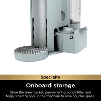 Ninja Pods & Grounds Specialty Single-Serve Coffee Maker, K-Cup Pod Compatible, Built-In Milk Frother, 6-oz. Cup to 24-oz. Travel Mug Sizes, Iced Coffee Maker, Glacier Blue, PB051GB