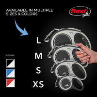 FLEXI New Comfort Retractable Dog Leash (Tape), Ergonomic, Durable and Tangle Free Pet Walking Leash for Dogs Up to 132 lbs, 16 ft, Large, Blue/Pastel Large - 16 ft