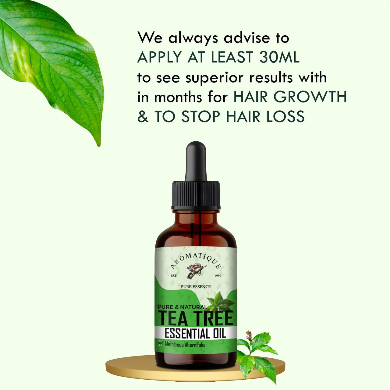 Aromatique Tea Tree Oil for Face - Tea Tree Essential Oil for Skin, Hair Growth, Scalp, Acne - Tea Tree Oil 15 ml