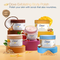 Dove Exfoliating Body Polish Scrub Dry Skin Brown Sugar & Coconut Butter,Gently Exfoliates & Moisturizes Instant Soft & Smooth Skin,Naturally Derived Ingredients,Sulfate-Free,Coconut Scent,298G