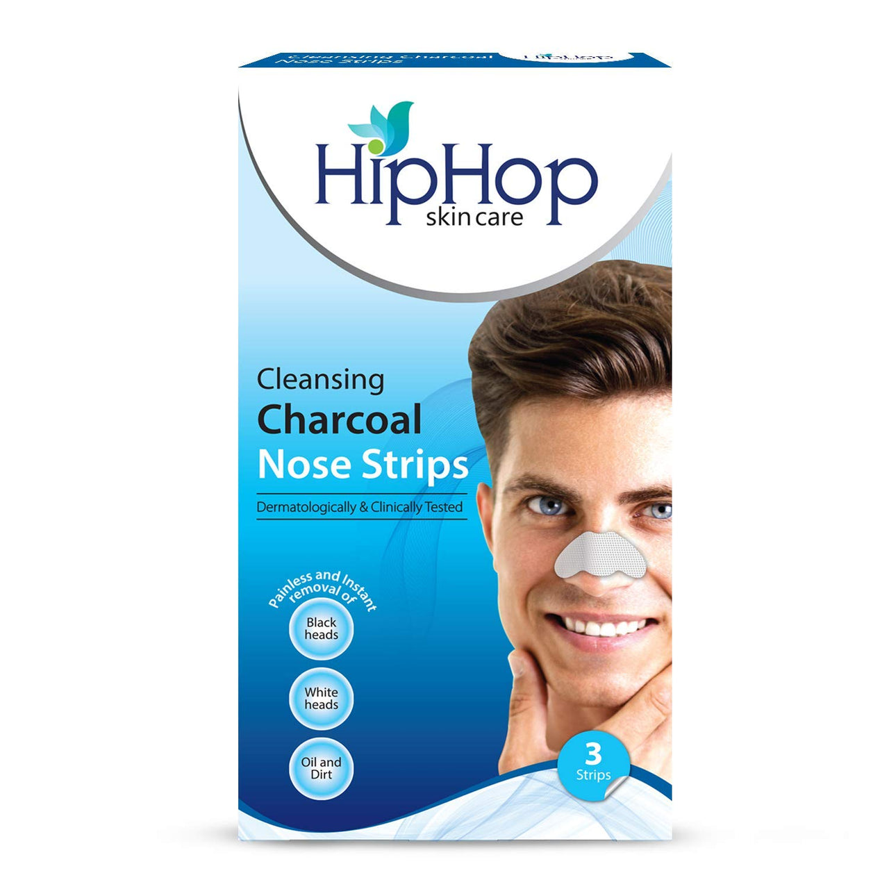 Hip Hop, Hiphop Skincare Cleansing Charcoal Forehead Nose And Chin Strips, Aloe Vera, 6 Count & Hip Hop Skincare Charcoal Nose Strips for Men - Blackhead Remover (3 Strips), blue