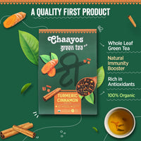 Chaayos Turmeric Cinnamon Green Tea | Turmeric Cinnamon Tea | Whole Leaf Loose Tea | Immunity Boosting - 100g [50 Cups] | Antioxidant Green Tea | Green Tea
