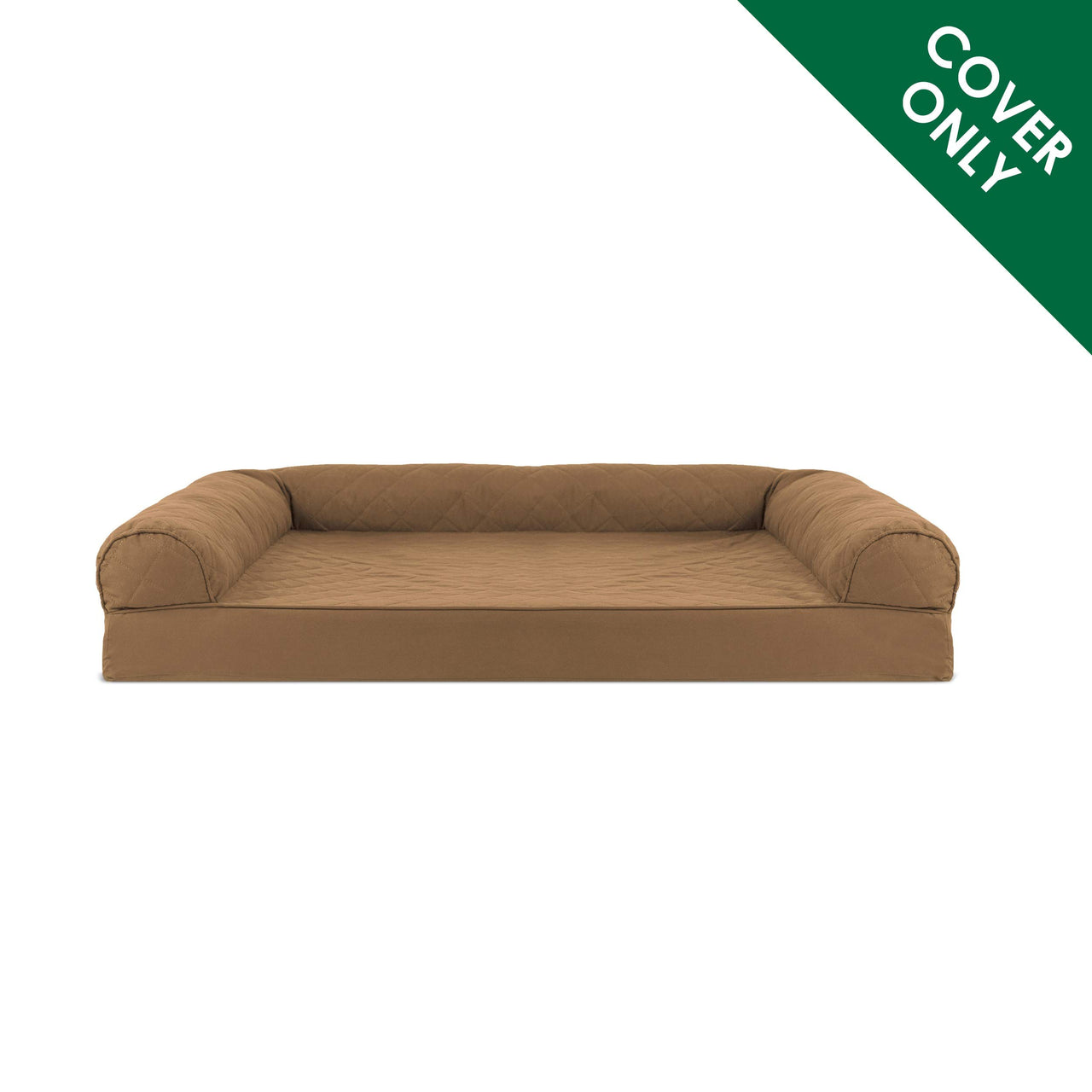 Furhaven Replacement Dog Bed Cover Quilted Sofa-Style, Machine Washable - Toasted Brown, Medium