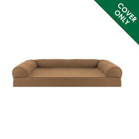 Furhaven Replacement Dog Bed Cover Quilted Sofa-Style, Machine Washable - Toasted Brown, Medium