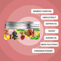 WildOak Tulsi, Neem, Kesar & Multani Mitti Face Scrub & Mask | Anti-Acne & De-Tan | Fights Aging & Hyperpigmentation | Opens Pores & Exfoliates | Detoxifying Face Pack with Powerful Herbs | 100g