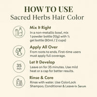 SACRED HERBS Ammonia & PPD Free Organic Gel Hair Color | pH Neutral | Long Lasting Colour with 100% Grey Coverage | Conditioning & Damage Free Natural Hair Coloring for Men & Women Dark Brown 3.00 - 240ml+20gms