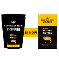 COLOMBIAN BREW COFFEE Pure Instant Coffee Powder, Strong 100gram, Box