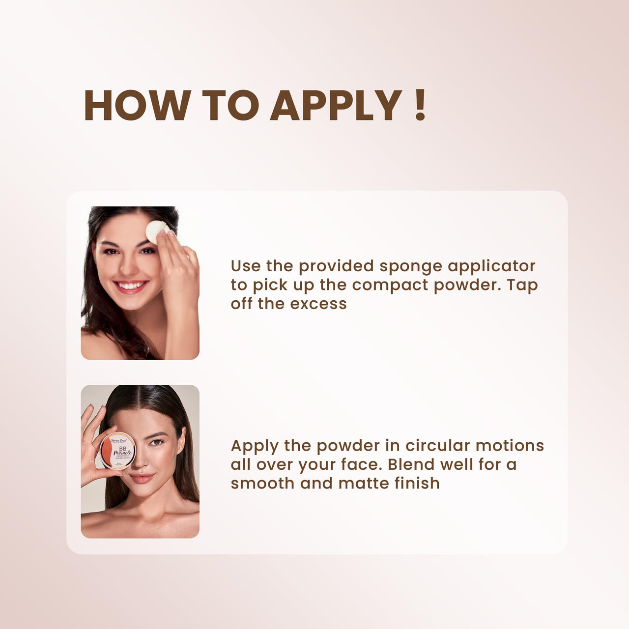 Seven Seas BB Miracle Compact Powder 2 in 1 Brightness Compact Powder | Oil Control, Lightweight Compact Powder with SPF to Protect Skin from Sun | compact powder for women (Nude)