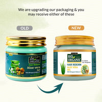 INDUS VALLEY Bio Organic Non-Toxic Aloe Vera Gel & Hair Reborn Gel for Acne, Scars, Glowing & Radiant Skin Treatment (175+175=350g)