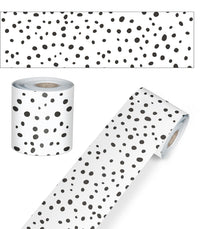 Carson Dellosa We Belong 65 Ft Straight Black and White Bulletin Board Borders, Black Dot Classroom Borders for Bulletin Board, White Board, Cork Board, and Classroom Dcor, Bulletin Board Trim
