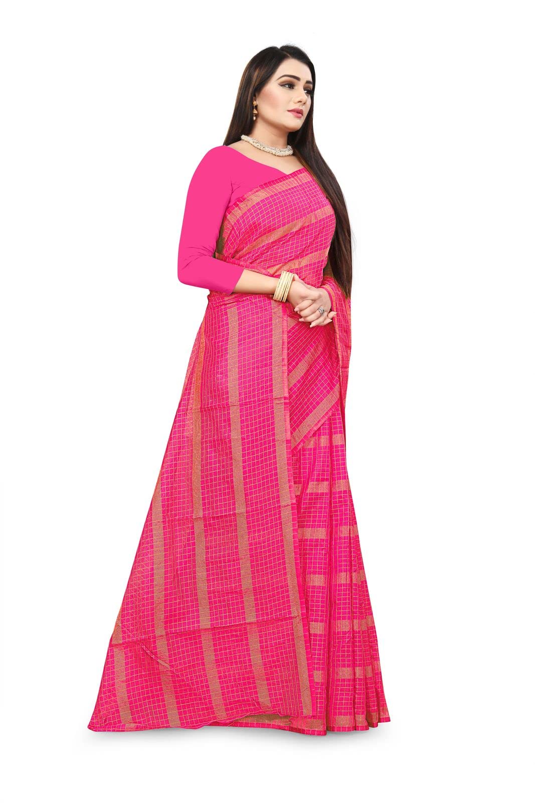 Amazon Brand - Anarva Soft Heavy & Cotton Silk Sarees for women, Beautiful saree free size with unstitched Blouse Piece