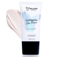 Million Colors Illuminating Strobe Cream for Face | Rose Gold Strobe Cream + Primer + Face Highlighter | Hydrating Makeup Base with SPF | Infused With Hyaluronic Acid, Niacinamide, Jojoba Oil & Shea Butter for Radiant Skin 30Ml