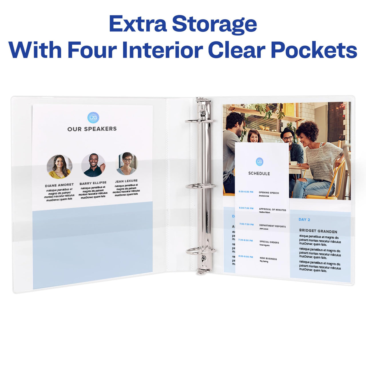 Avery Heavy-Duty View 3 Ring Binder, 1" One Touch Slant Rings, Holds 8.5" x 11" Paper, 1 White Binder (05304) 1" 1 Pack