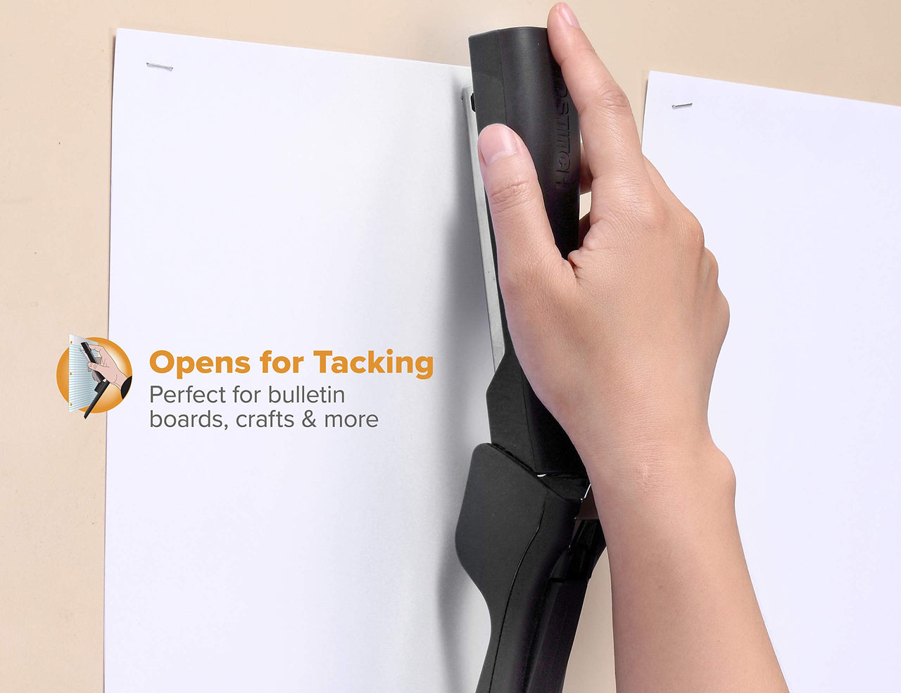 Bostitch Office Dynamo 4 in 1 Standup Stapler, 20 Sheet Capacity, Integrated Pencil Sharpener, Staple Remover & Staple Storage, Black