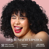 FLiCKA Weightless Impression Liquid Lipstick| Enriched With Vitamin E, Matte Finish, Moisturizing, Creaseless Formula, 11 November, 1.6ml